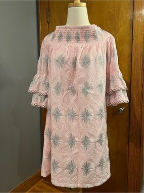 Boston Proper Light Pink Smocked Blouse